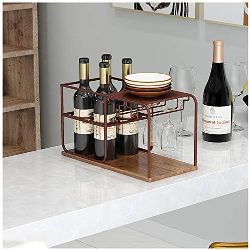 BOCbco Tabletop Wine Racks for 4 Bottles 4 Glasses