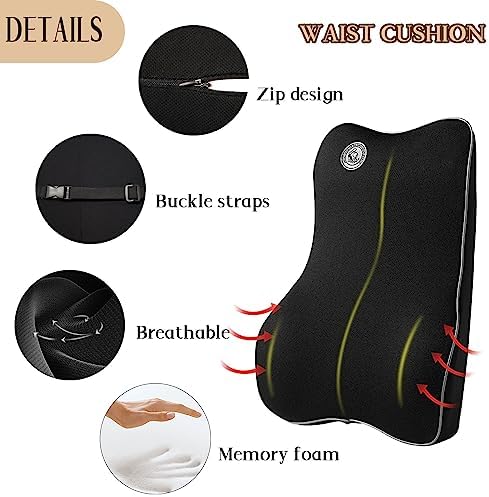 Ecloud Shop Lumbar Support Cushion Set - Black
