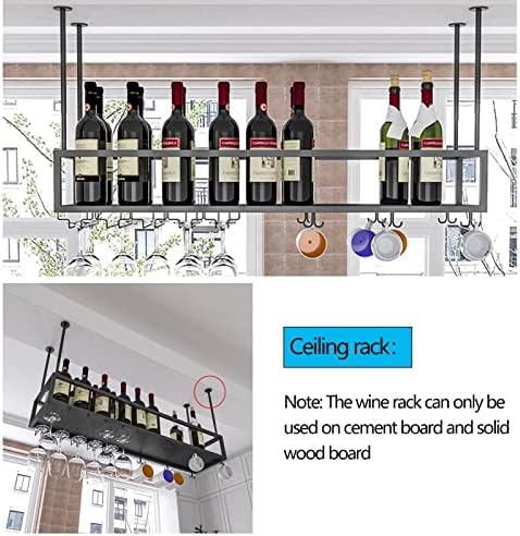 Suuim Iron Wine Holder Ceiling Rack with Adjustable Height