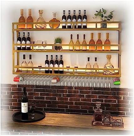 SilteD Wall-Mounted Wine Rack with 2-Tier Metal Design
