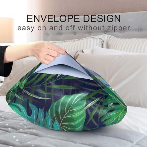 TSENQUE Exotic Tropical Plants Satin Pillow Case Cooling Bed Decor