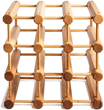 JK Adams Wood Stackable Wine Rack 12 Bottle Ash
