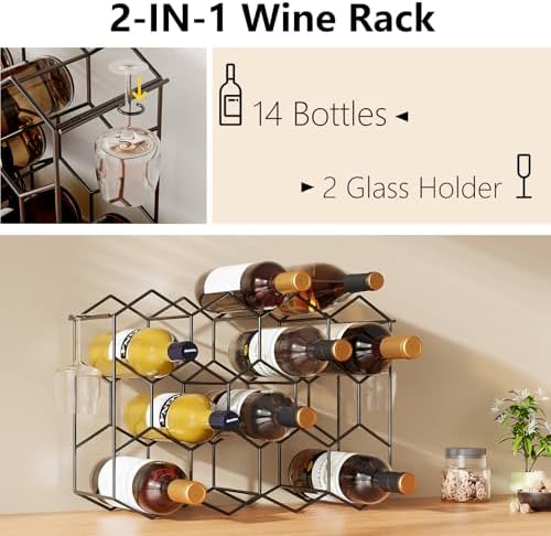 Urban Deco Tabletop Wine Rack for 14 Bottles