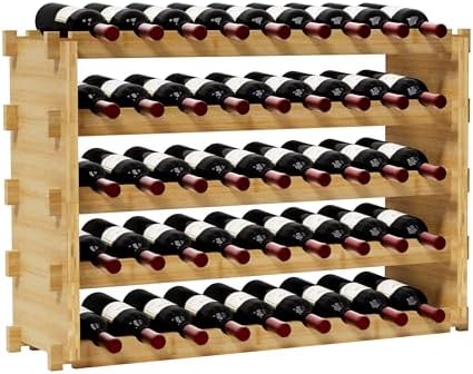 Finnhomy 45-Bottle 5-Tier Bamboo Wine Rack