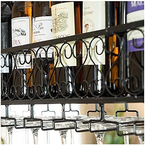 Suuim Hanging Wine Rack with Glass Holder and Shelf 1
