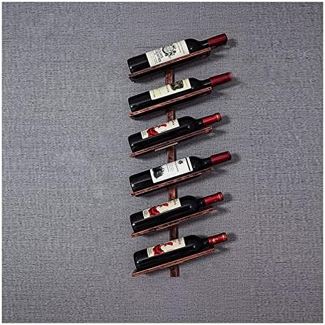 ALDEPO Wall-Mounted Wine Rack - 6 Bottles Bronze Wrought Iron