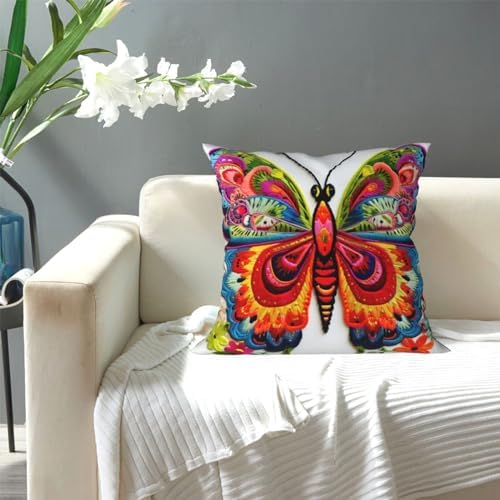 Ogniwo Embroidery Butterfly Throw Pillow 12x12 Inch Soft Square Cushion Case 1