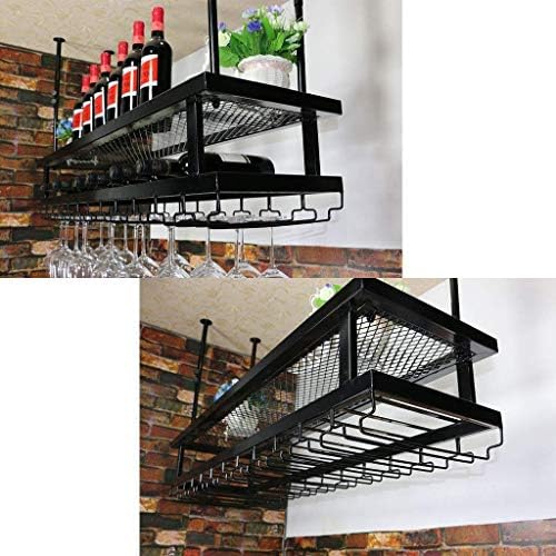 Wrought Iron Wine Rack Wall Shelf with Two Levels