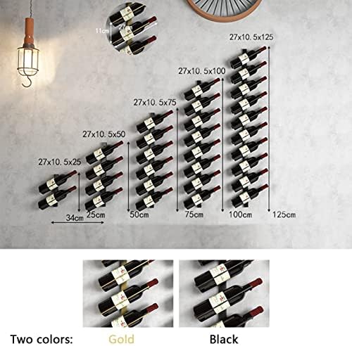 Wall-Mounted Wine Rack with 5 Sizes and Iron Construction