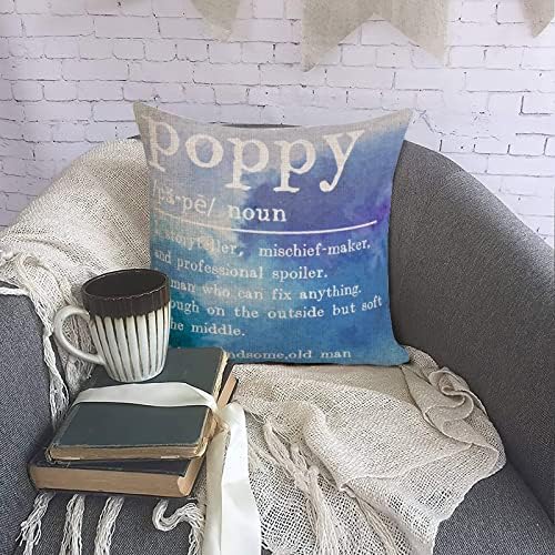 Poppy Vocabulary Cushion Case Throw Pillow Cover with Hidden Zipper