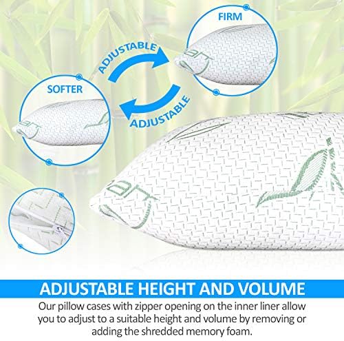 Queen Size Bamboo Rayon Pillow with Shredded Memory Foam