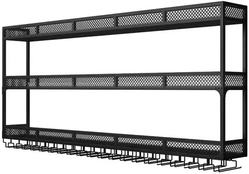 SilteD Wall-Mounted Wine Rack 2-Tier Modern Metal Holder