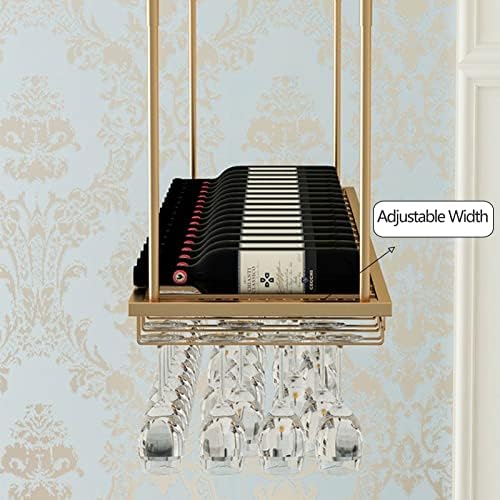 Suuim Adjustable Metal Wine Rack Holder with Ceiling Mount