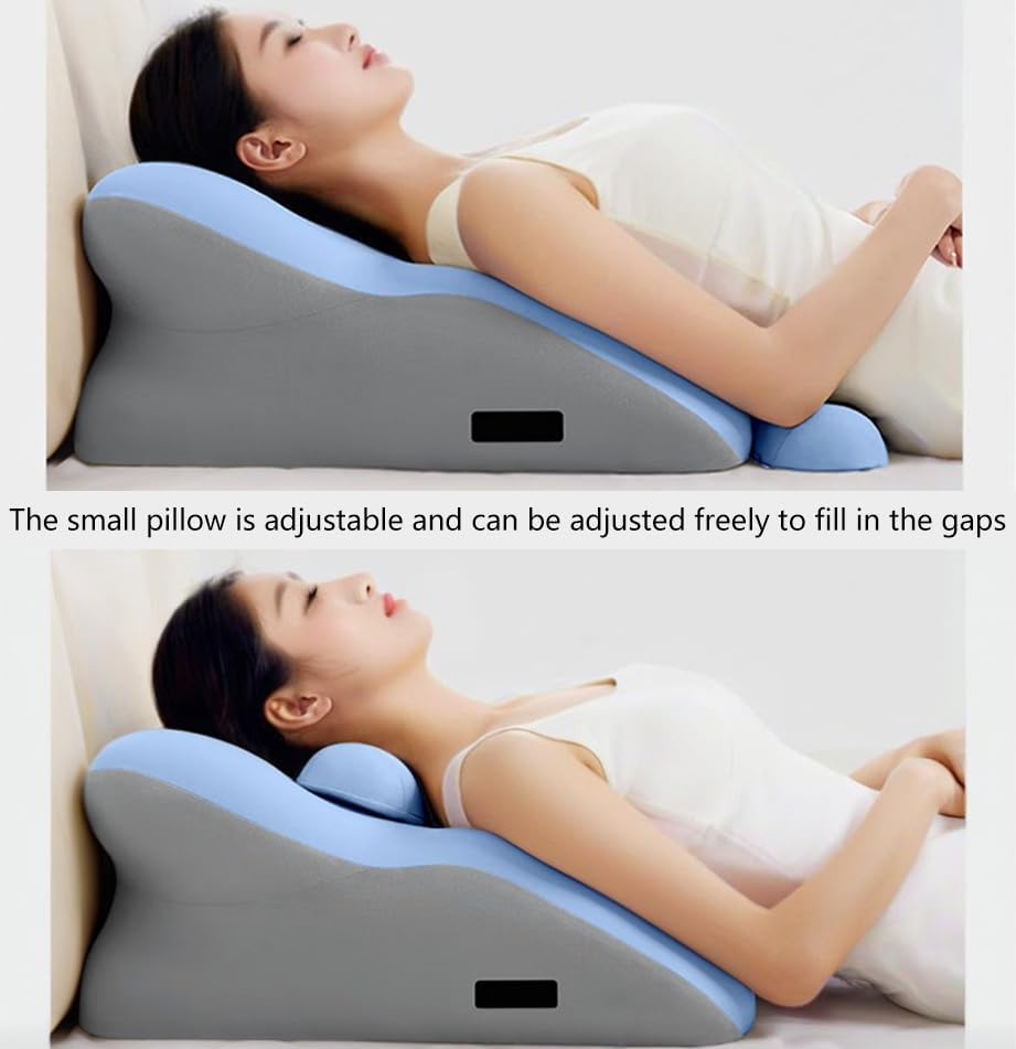 Multi-Purpose Wedge Pillow with Massage Points for Couples and Maternity