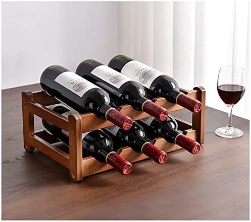 BOCbco Rustic Wood Wine Rack for 6 or 8 Bottles