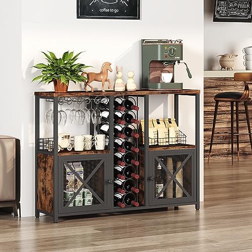 Homeiju Mini Bars Wooden Coffee Cabinet Modern