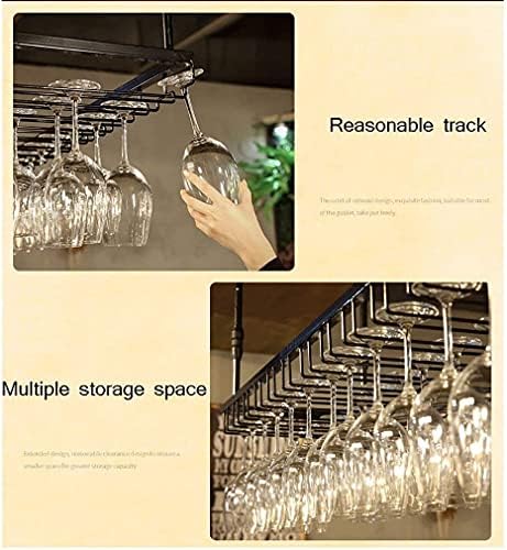 Ceiling Wine Rack with Glass Holder Shelf 90x35cm