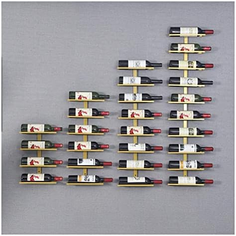 ALDEPO Wall-Mounted Wine Rack 4-Bottle Brown Metal Display Holder