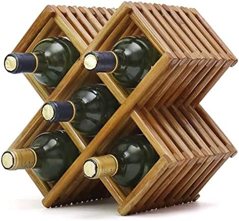ALDEPO Freestanding Wine Rack 8 Bottles Rustic Wooden Storage Display