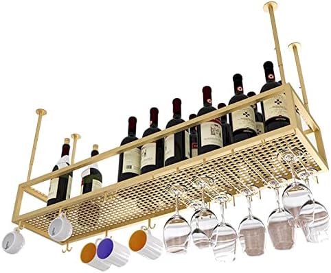 Adjustable Iron Stemware Holder with Wine Rack