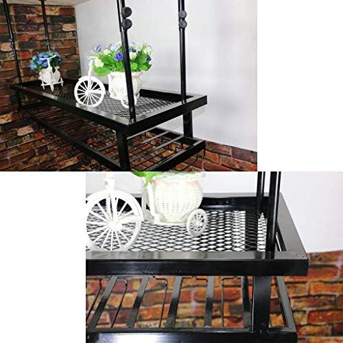Wrought Iron Wine Rack Wall Shelf with Two Levels