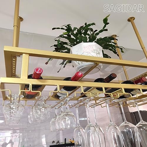 SAGIDAR Wall-Mounted Wine Rack Organizer