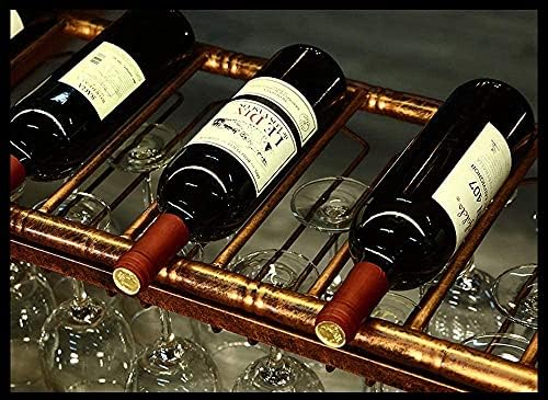 Adjustable Height Ceiling Wine Rack with Glass Holder 1