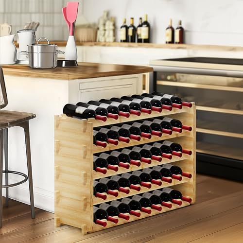 Finnhomy 45-Bottle 5-Tier Bamboo Wine Rack
