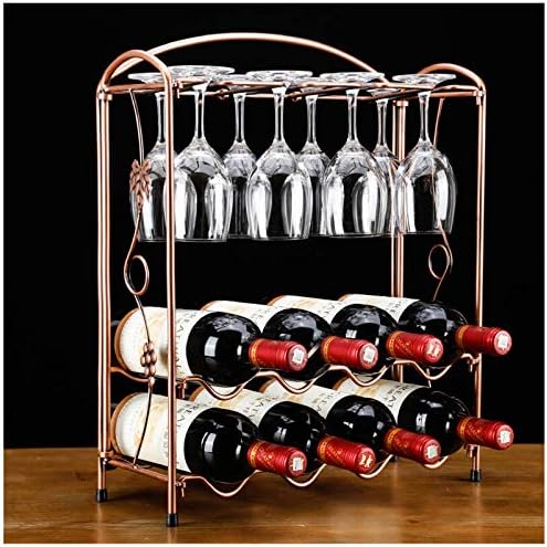 BOCbco Tabletop Wine Rack with 4 Bottles and 8 Glasses