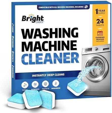 Bright Choice Washing Machine Cleaner Tablets - 24 Pack Universal Cleaner for HE Standard Machines