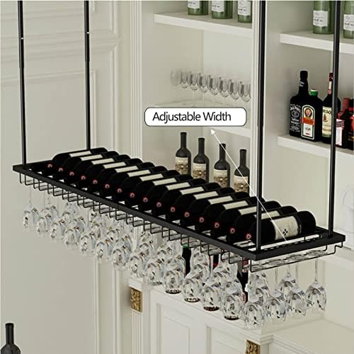 Suuim Metal Wine Glass Holder with Adjustable Ceiling Rack 1