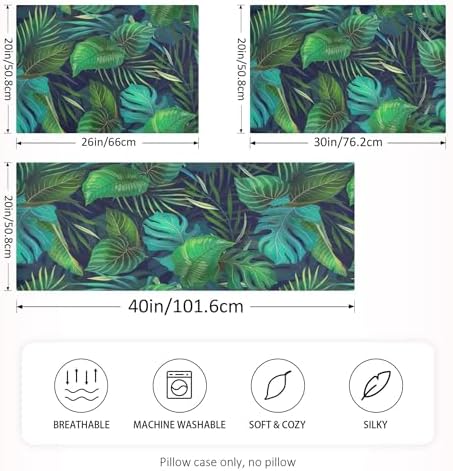 TSENQUE Exotic Tropical Plants Satin Pillow Case Cooling Bed Decor