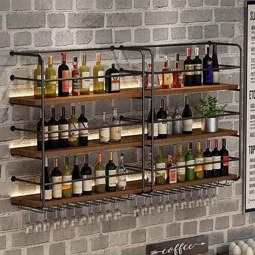 47in Industrial Wall Wine Rack 3-Tiers