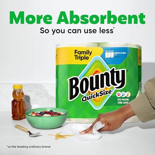 Bounty Quick-Size Paper Towels 8 Family Triple Rolls