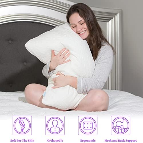 2 Pack King Size Rayon Bamboo Pillows with Memory Foam