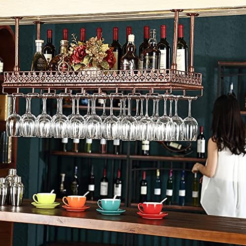 Wall-Mounted Wine Rack with Adjustable Hooks