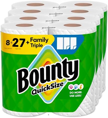 Bounty Quick-Size Paper Towels 8 Family Triple Rolls