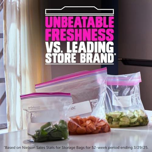 Ziploc Quart Food Storage Bags 80 Count Stay Open