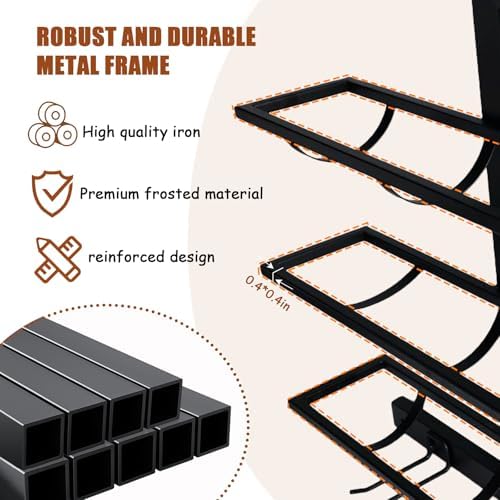 16 Bottle Wall Mount Wine Rack with Glass Holder Black