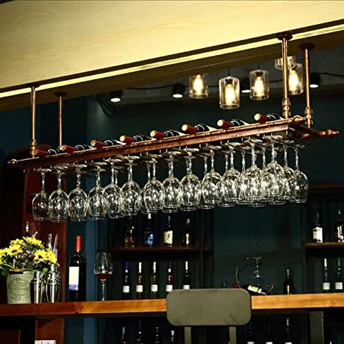 Metal Wine Racks with Adjustable Stemware Holder for Home Bar