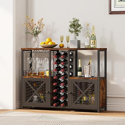 Homeiju Mini Bars Wooden Coffee Cabinet Modern