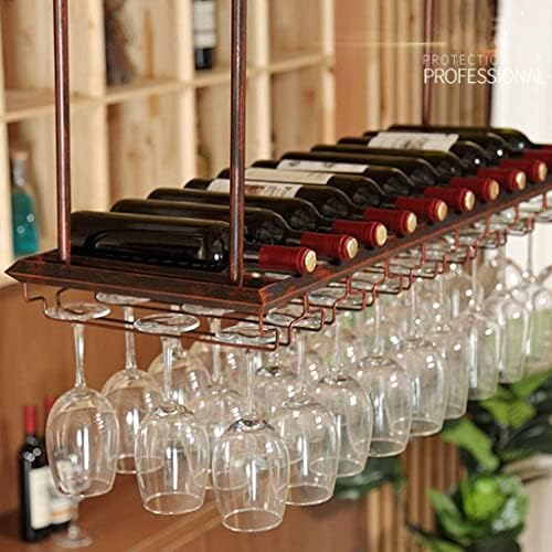Wine Rack Ceiling Metal Frame 12 Bottles 36 Glasses