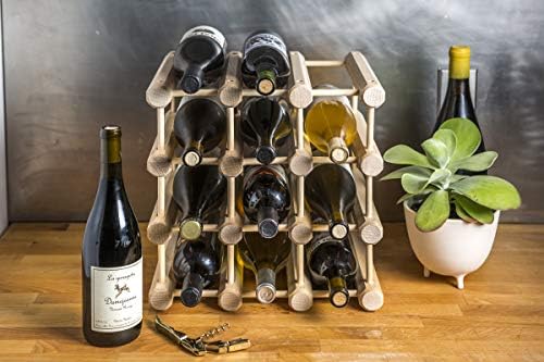 JK Adams Wood Stackable Wine Rack 12 Bottle Ash