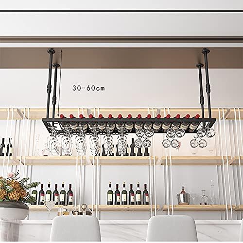 Suuim Wine Rack Hanging Glass Holder with Adjustable Height and Durable Metal Construction