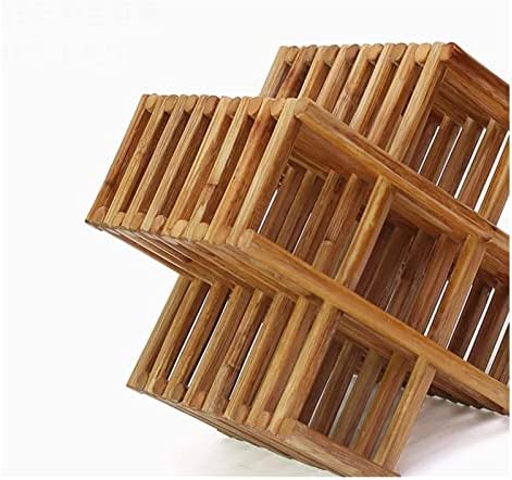 ALDEPO Freestanding Wine Rack 8 Bottles Rustic Wooden Storage Display