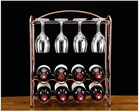 BOCbco Tabletop Wine Rack with 4 Bottles and 8 Glasses