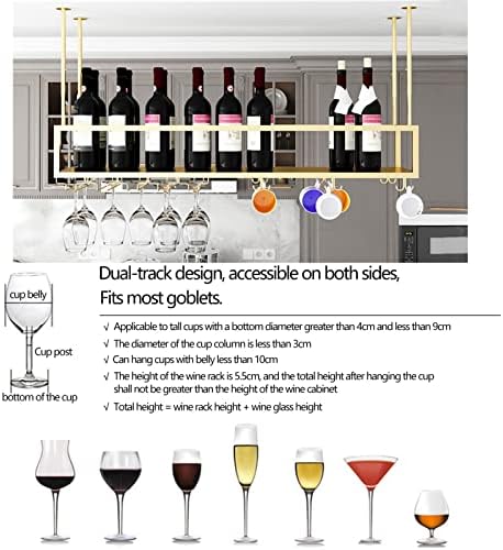 Adjustable Wine Rack with Stemware Holder - Gold