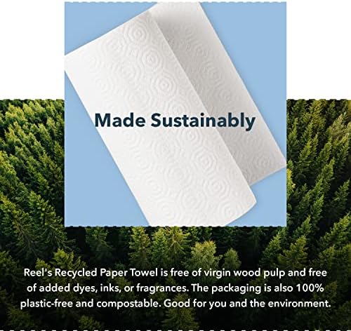Reel Premium Recycled Paper Towels - 12 Rolls 2-Ply Tree-Free