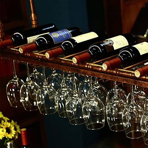 Metal Wine Racks with Adjustable Stemware Holder for Home Bar