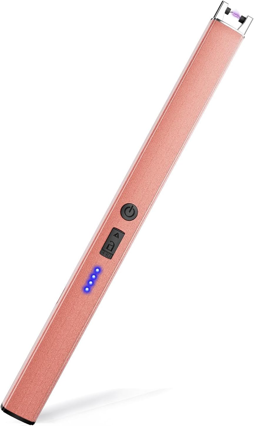 AJIJING Windproof Electric Lighter with Safety Lock and LED Display